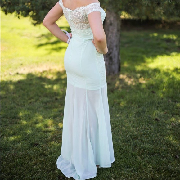 Mint Green Formal Maxi Dress - Picture 1 of 5